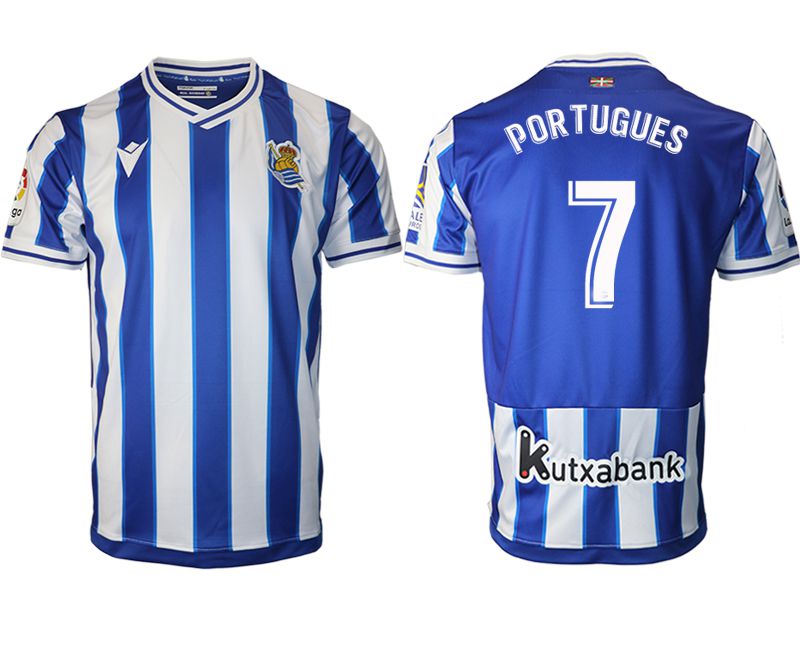 Men 2020-2021 club Real Sociedad home aaa version #7 blue Soccer Jerseys->other club jersey->Soccer Club Jersey